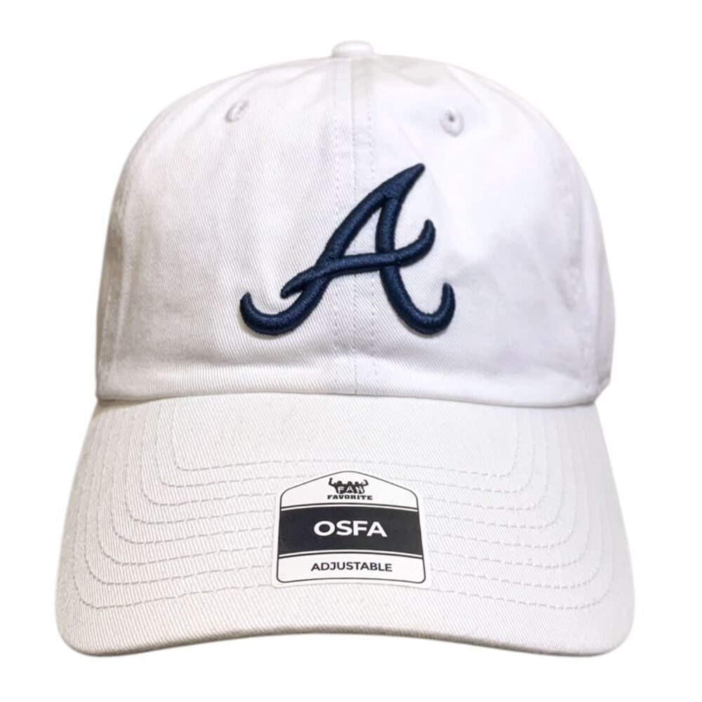 Atlanta Braves/White - Fan Favorite Unisex MLB Adjustable Baseball Cap, One Size